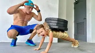 6 Year Old Girl Does Super Heavy Push Ups!