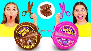Guma Balonowa vs Czekoladowe Jedzenie Wyzwanie BaRaDa Challenge