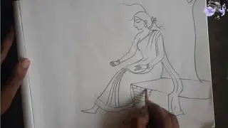 scenery drawing // shakuntala Drawing with deer