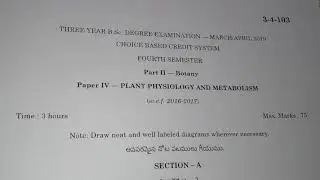 degree 4th semester botany important questions