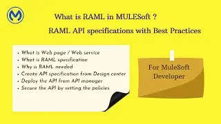 What is RAML in Mulesoft? | Create RAML API using DataType, ResourceType, Library, Traits