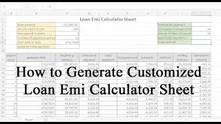 Microsoft Excel ::: How to Generate Customized Loan Emi Calculator Sheet