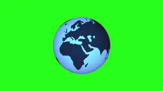Globe rotating motion graphic green screen animation