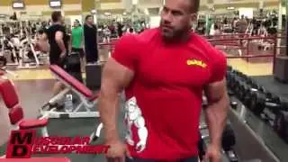 JAY CUTLER   CHEST AND TRICEPS WORKOUT 11 DAYS OUT UPDATE 2013 MR OLYMPIA