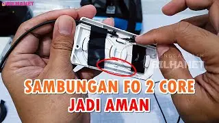 Sambung Kabel FO 2 Core dengan Kotak Pelindung Splice Fiber Optic 2C Outdoor