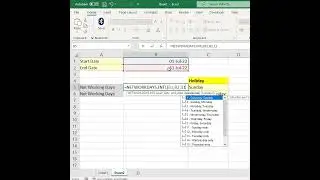 Net Working days in Excel