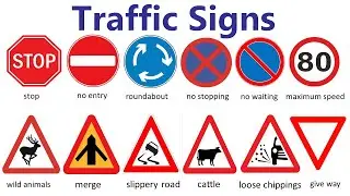 Learn 50 road sign vocabulary | list of road signs name In English with pictures | traffic sign name