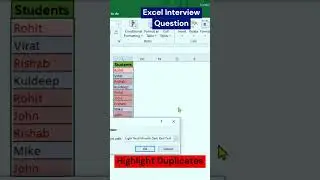 How to find Duplicates in excel #excel #job #interview #yt #ytshorts #ytviral  #excelformula