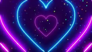 Neon Lights Love Heart Tunnel | TikTok Trend Background | Heart Animated Background