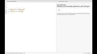 Equality and Inequality Operators with Strings