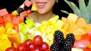 FRUIT ASMR: ASMR COLORFUL MIXED FRUIT PLATTER | WATERMELON, PEACHES, BLACKBERRIES | TracyN ASMR