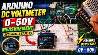 Arduino DC Voltmeter with OLED | Measure 0-50V | Complete Wiring & Code