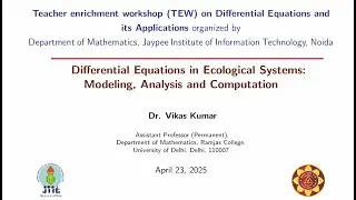 An online lecture on Differential Equations in Ecological Systems