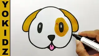 How To Draw Dog Emoji | Dog Emoji Drawing | Dog Emoji