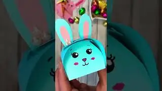 Easy Easter Bunny Gift Box🐰DIY Paper Rabbit Treat Bag Origami Craft Ideas #shorts #youtubeshorts