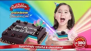 Red Ribbon Rainbow Dedication Cake