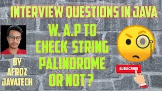 Program To Check Palindrome String in java by JavaTech