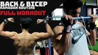 Bulking workout in Ramadan | Full back and bicep workout | Motivational video