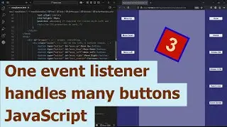 One event listener handles many buttons. JavaScript.
