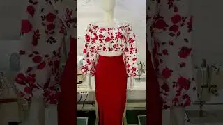 Six Pieces Skirt with Off shoulder Top 