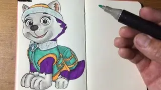 How to Draw Everest - Paw Patrol