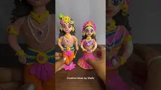 DIY Clay Radha Krishna idol #shorts