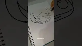 Dibujando a Stitch ❤️ #dibujo #pintura #personajesdedisney #diseño #artedigital #tutorialdedibujo