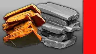 Zbrush 2020, Substance Painter - Low poly Stylized rock