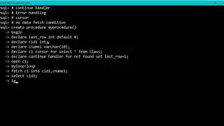 Continue Handler in MySQL