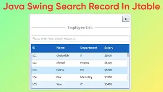Part-2: Modern JTable Search in Java Swing | Custom UI Design