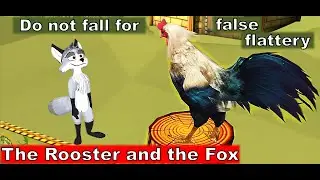 Rooster and the Fox | Short Bedtime Moral Story for kids | English | Aesop's Fables | Cartoon Movies