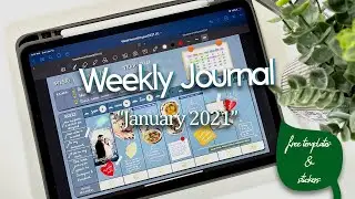 (ASMR) Weekly Journal with me 2021! 📝 l Goodnotes5 🖊l Free Templates & Stickers 👇