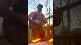 Beautiful weather for some porch pickin’ on the 1930 National Triolian.