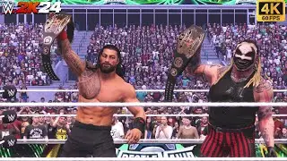 WWE 2K24 ROMAN REIGNS & BRAY WYATT VS RANDY ORTON & VEER MAHAN #wwe #wwe2k24 #romanreigns