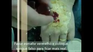 Como fazer ferida de zumbi - Halloween