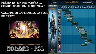 CALENDRIER FUSION GRETEL & PRESENTATION NOUVEAUX PERSONNAGE NOVEMBRE 2024 - RAID SHADOW LEGENDS