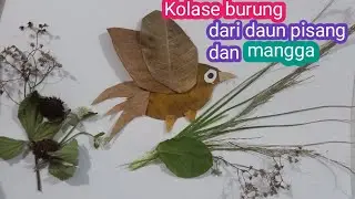 Kolase daun kering bentuk burung~dewidini craft
