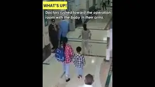 Doctors hurried to transport a baby with an object stuck in their trachea to the operating room.