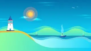 Easy Landscape Illustration | Tutorial | Adobe illustrator