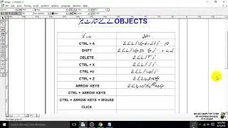 Advanced CIT Course - SHORTCUT KEYS FOR OBJECTS in Urdu Inpage - 155