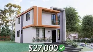 (7x9 Meters) Modern Small House Design | 3 Bedrooms Cabin House Tour