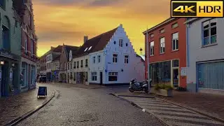 Driving in Belgium (Bruges) 🚗 Sunset Drive in Bruges City Centre | Driving in Europe [4K HDR]