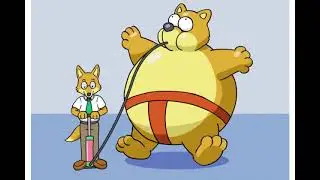 Cartoon Furry Sumo Battle Aftermath