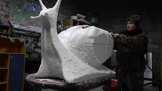 Улитка из пенопласта для будущего топиария !