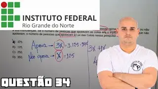 IFRN TÉCNICO INTEGRADO - Em uma pesquisa de opinião sobre o apoio à Lei das Cotas 500 pessoas