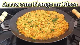ARROZ COM FRANGO NO DISCO DE ARADO | COMIDA CASEIRA FÁCIL E RÁPIDO