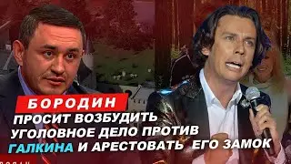 Бородин просит возбудить уголовное дело Галкина и арестовать его замок. 