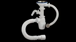 Assembly of bottle trap with outlet A-5011 and A-5012 for kitchen sink with round overflow.