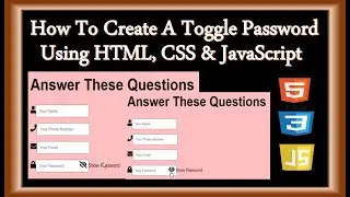 HTML, CSS & JavaScript Tutorials | Create A Toggle Password In HTML, CSS & JavaScript