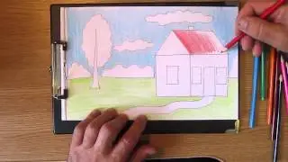 Как рисовать домик. Часть 2. Урок 8